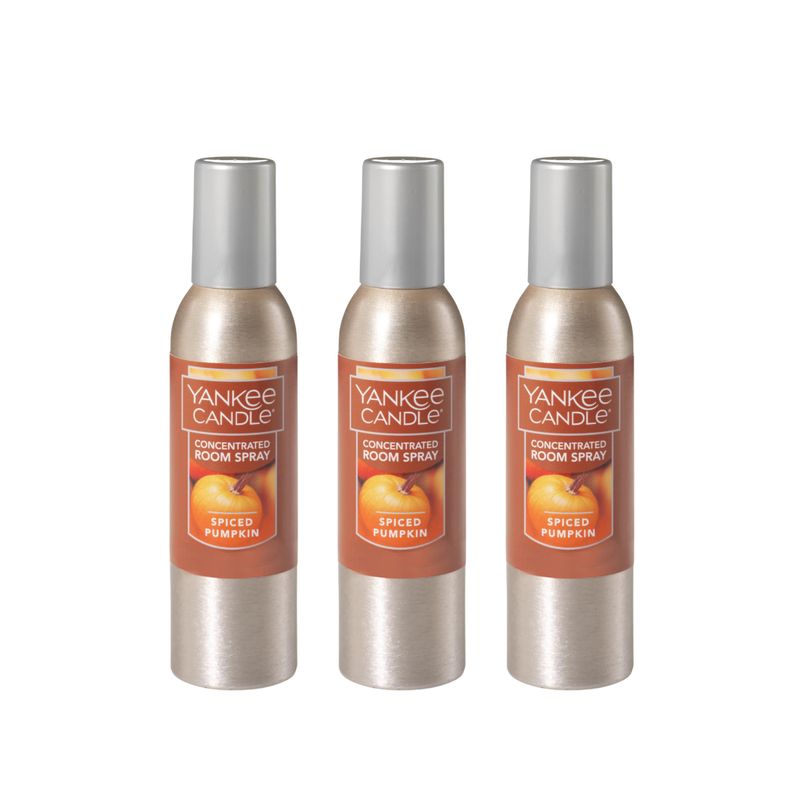 Yankee Candle Concentrated Air Freshener Room Spray, Odor Eliminator for Home, Bathroom, Spiced Pumpkin, 1.5 Oz (Pack of 3)