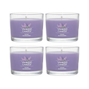 Yankee Candle Signature Votive Mini Candle Jar, Lilac Blossoms Scent, Natural Soy Wax Blend Candle with Natural Fiber Wick, 1.3 OZ Glass Jar (Pack of 4)