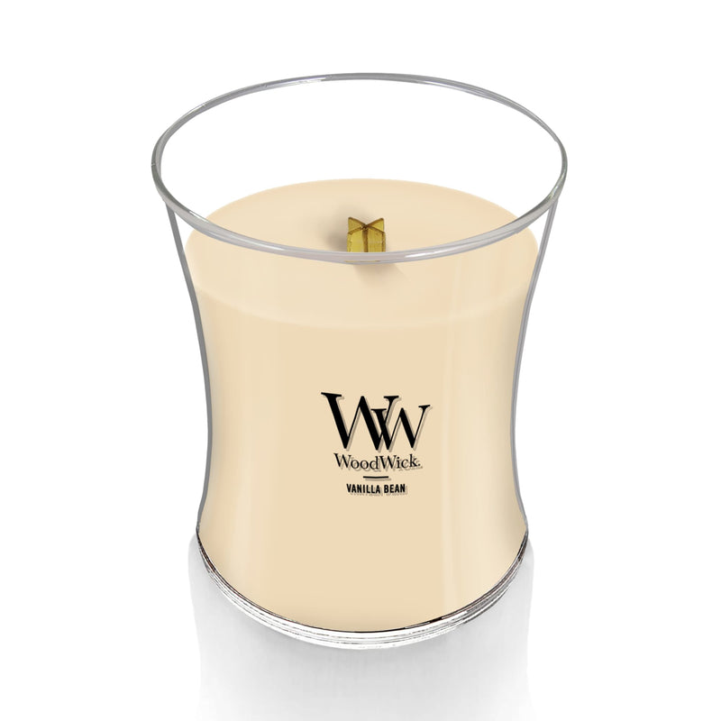 WoodWick Medium Hourglass Scented Candle, Crackles as it Burns, Vanilla Bean, 9.7oz