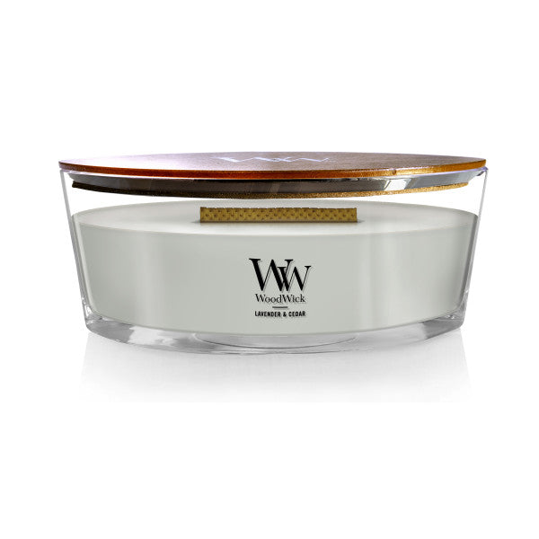 WoodWick Scented Ellipse Candle, Crackles as it Burns, Lavender & Cedar, 16oz