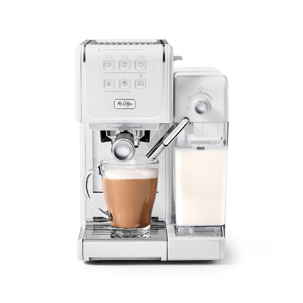 Mr. Coffee One-Touch CoffeeHouse+ Espresso, Cappuccino, and Latte Maker, White