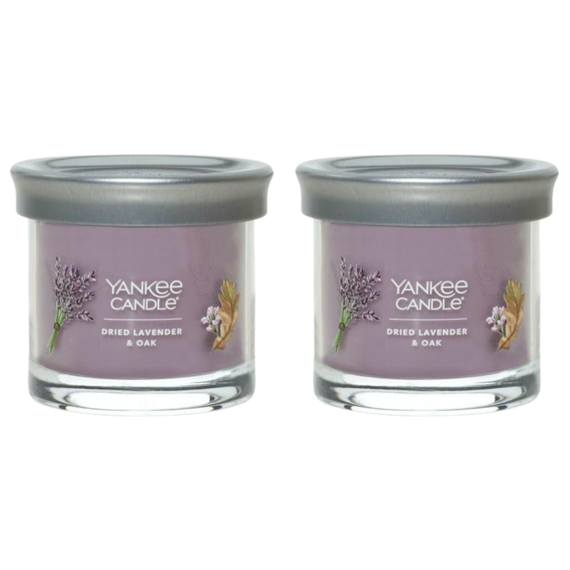 Yankee Candle Small Tumbler Scented Single Wick Jar Candle, Dried Lavender & Oak, Over 20 Hours of Burn Time, 4.3 Ounce (Pack of 2)