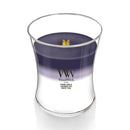WoodWick Medium Evening Luxe Trilogy Hourglass Scented Candle, Crackles as it Burns, Hinoki Dahlia | Lavender Spa | White Teak, 9.7oz