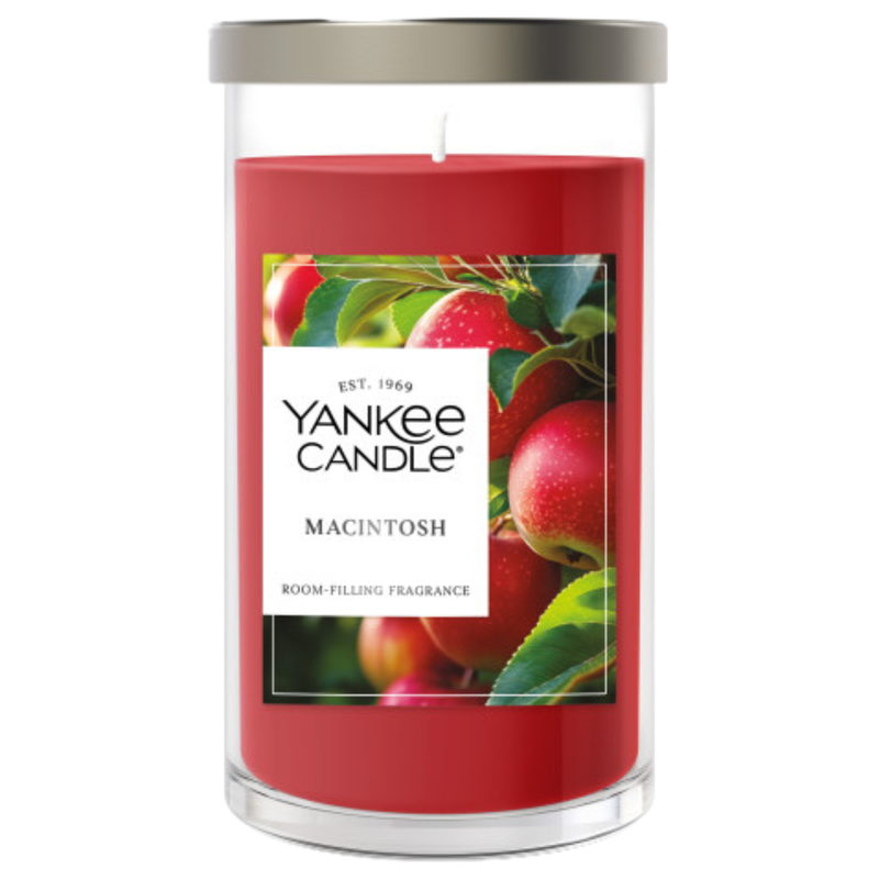 Yankee Candle Medium Pillar Scented Candle, Macintosh, 14.25 oz (2-Pack)