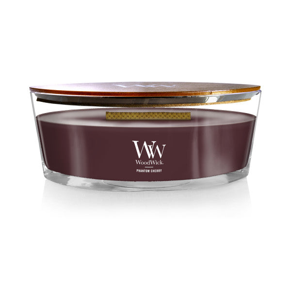 WoodWick Scented Ellipse Candle, Crackles as it Burns, Phantom Cherry, 16oz