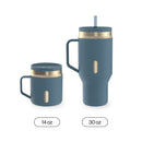 Contigo Insulated Stainless Steel Tumbler with Handle, Denim Champagne, 30 Ounce