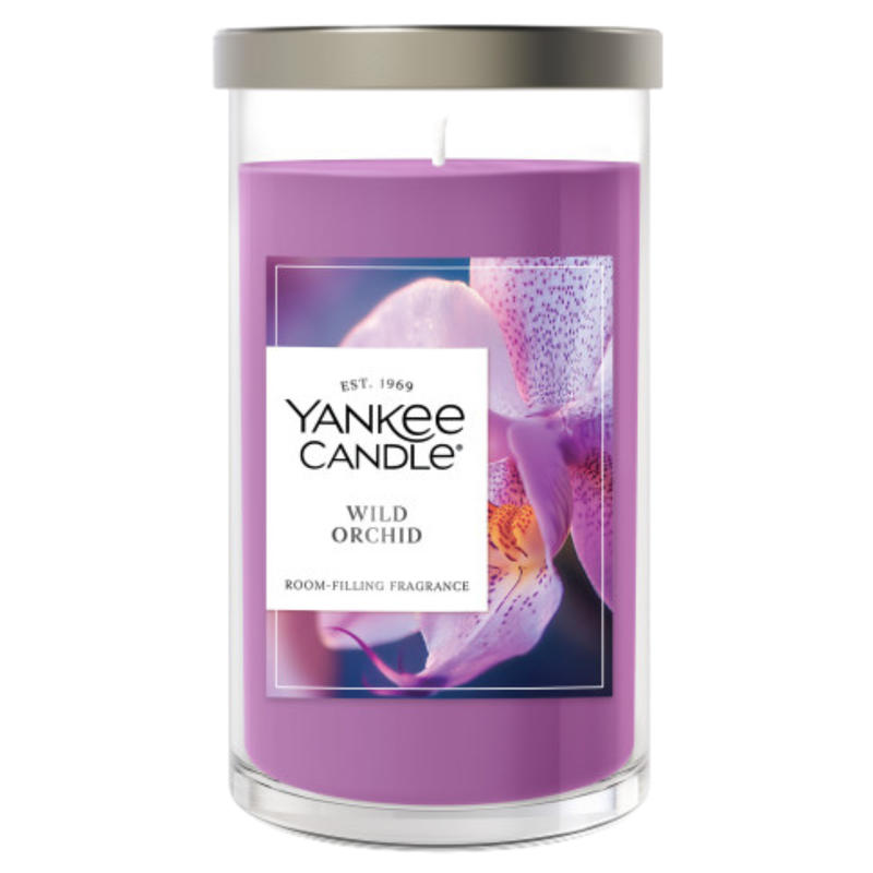 Yankee Candle Medium Pillar Scented Candle, Wild Orchid, 14.25 oz (2-Pack)