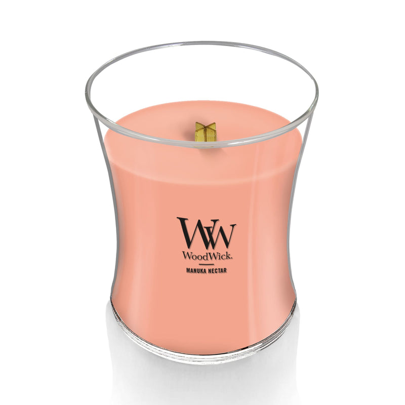 WoodWick Medium Hourglass Scented Candle, Crackles as it Burns, Manuka Nectar, 9.7oz