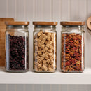 Ball Stack & Store Glass Mason Jars with Wood Lid, Everyday Essentials Variety Pack, (2) 4-Cup, (2) 9.9-Cup, (1) 15.6-Cup (5 Jars Total)
