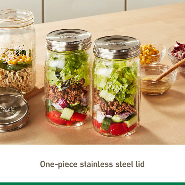 Ball Jar Stainless Steel One-Piece Mason Jar Lids, Wide Mouth, 3 Pack, 1 CT