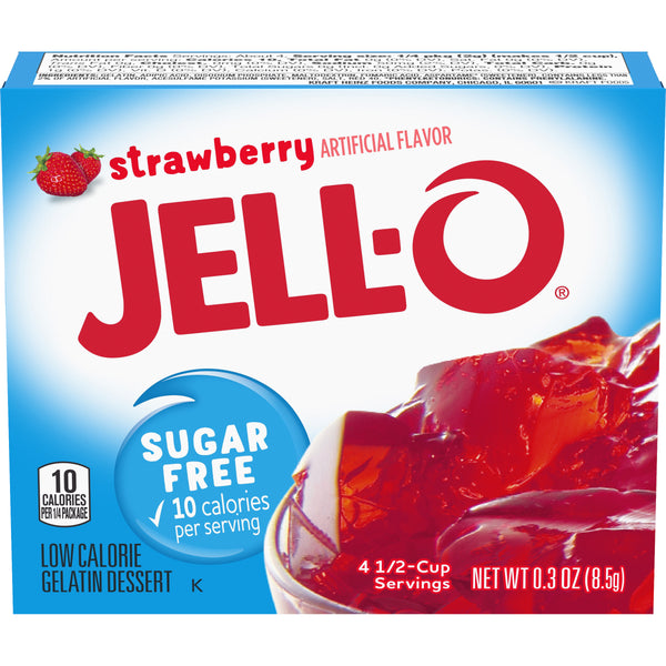 Jell-O Sugar Free Strawberry Gelatin Dessert, 0.3 OZ