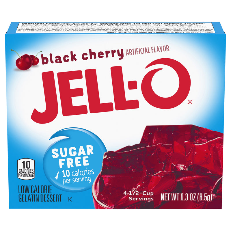 Jell-O SugarFree Gelatin Dessert Black Cherry, 0.3 OZ