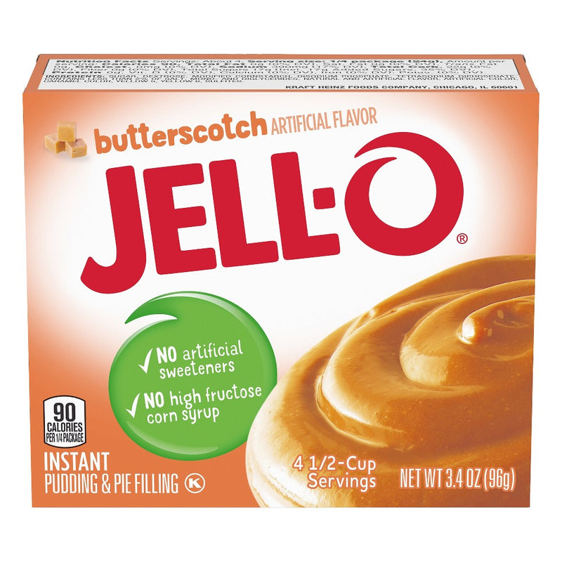 Jell-O Instant Pudding and Pie Filling, Butterscotch, 3.4 OZ