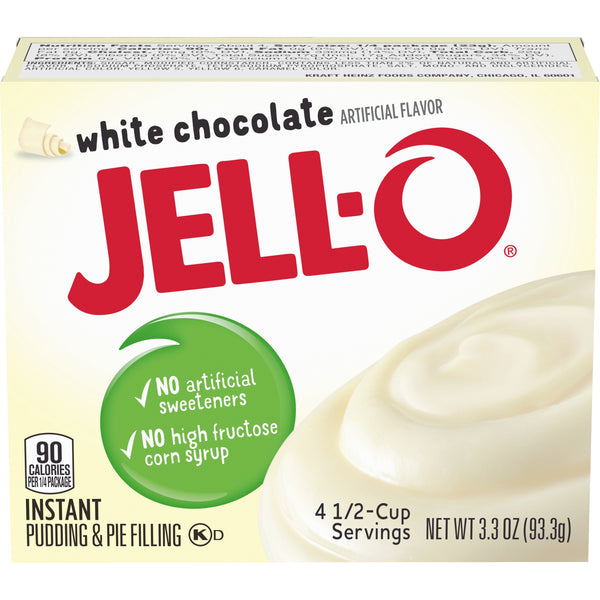Jell-O Instant Pudding and Pie Filling, White Chocolate, 3.3 OZ