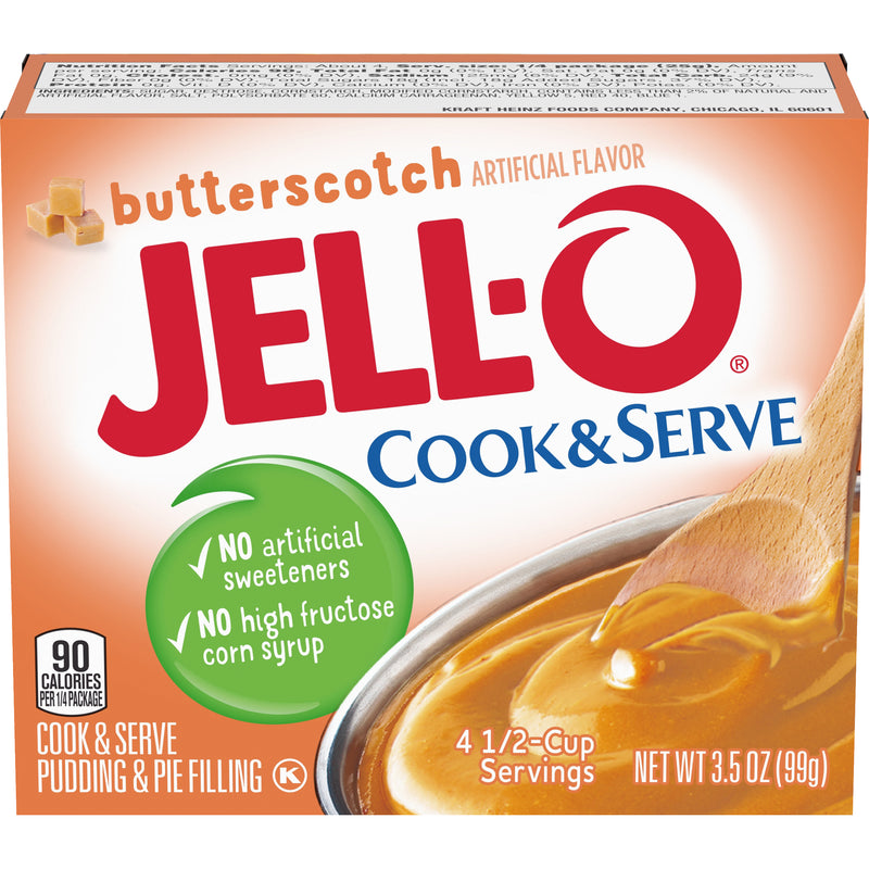 Jell-O Cook and Serve Pudding and Pie Filling, Butterscotch, 3.5 OZ