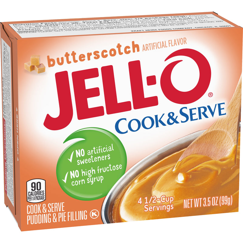 Jell-O Cook and Serve Pudding and Pie Filling, Butterscotch, 3.5 OZ