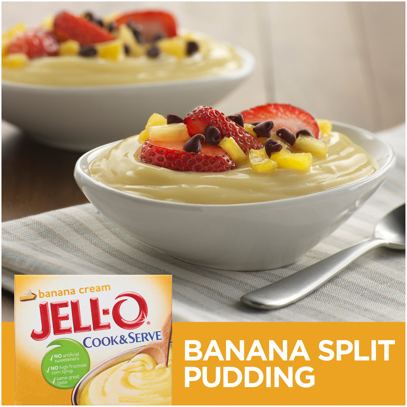 Jell-O Cook and Serve Pudding and Pie Filling, Banana Cream, 3 OZ