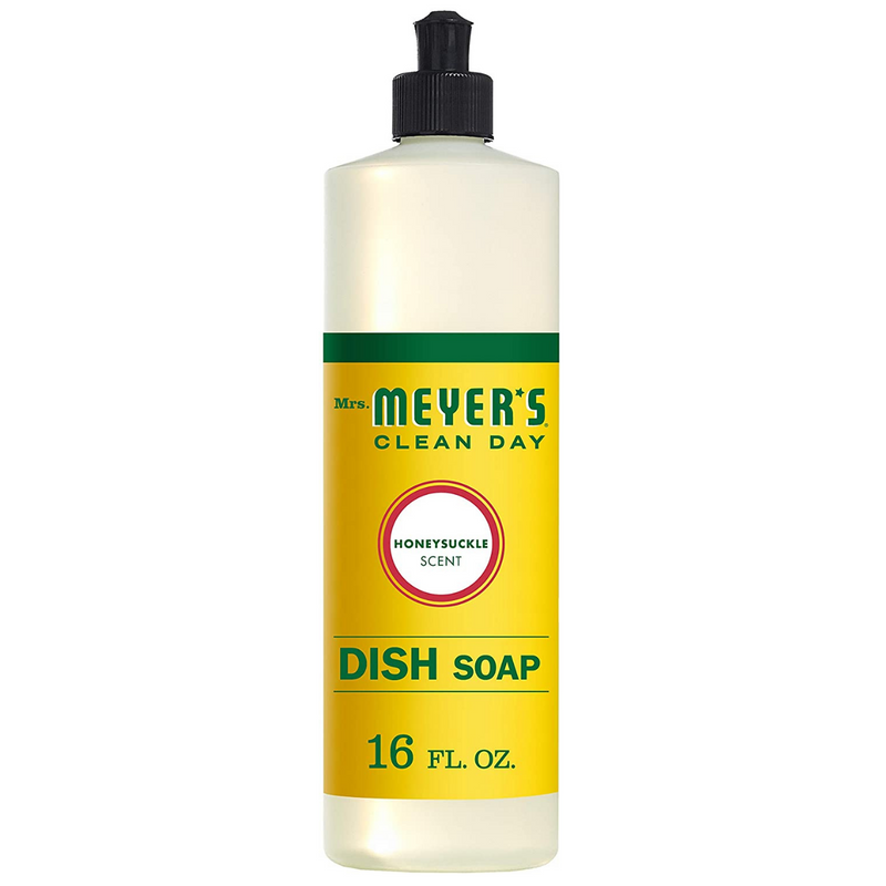 Mrs. Meyer's Clean Day Liquid Dish Soap Bottle, Honeysuckle Scent, 16 fl oz - Trustables