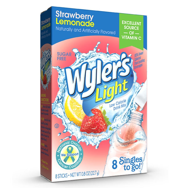 Wyler's Light Strawberry Lemonade Singles To Go Drink Mix, 8 CT - Trustables