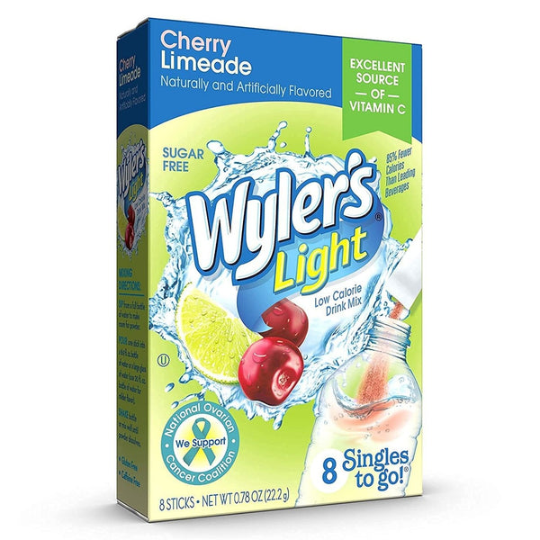 Wyler's Light Cherry Limeade Singles To Go Drink Mix 8 CT - Trustables