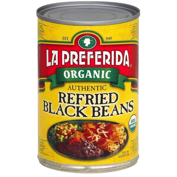 La Preferida Organic Refried Black Beans , 15 OZ - Trustables