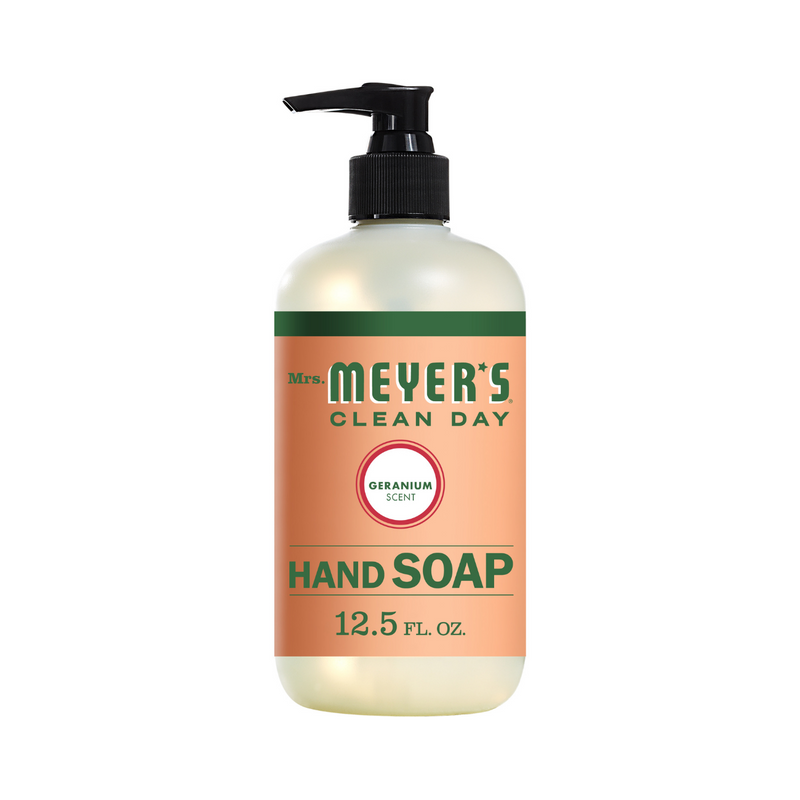 Mrs. Meyer's Clean Day Liquid Hand Soap, Geranium Scent, 12.5 ounce bottle - Trustables