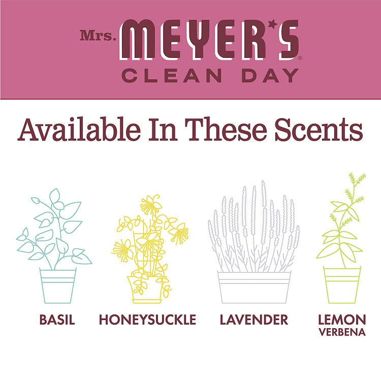 Mrs Meyers Clean Day Also Available in Basil Honeysuckle Lavender & Lemon Verbena