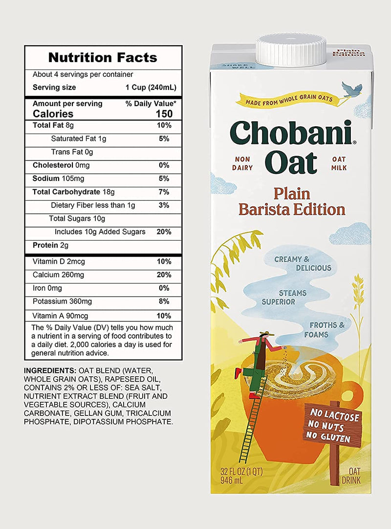 Chobani Oat Barista Edition, 32 FL OZ - Trustables