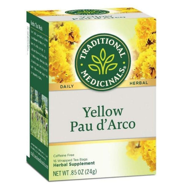 Traditional Medicinals Yellow Pau D’Arco Herbal Tea, 16 Tea Bags - Trustables