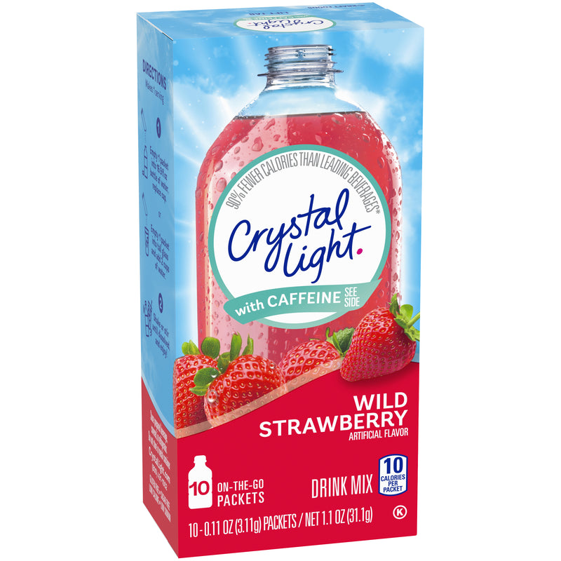 Crystal Light with Caffeine, Wild Strawberry, 10 CT - Trustables