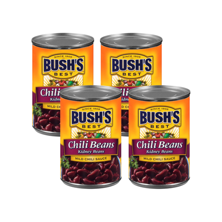 BUSH'S BEST Chili Beans in Mild Chili Sauce 4 count