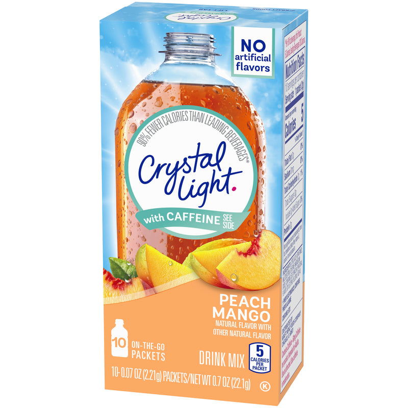 Crystal Light with Caffeine, Peach Mango, 10 CT - Trustables