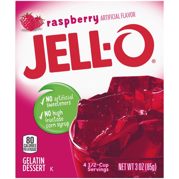 Jell-O Instant Gelatin Mix, Raspberry, 3 OZ - Trustables