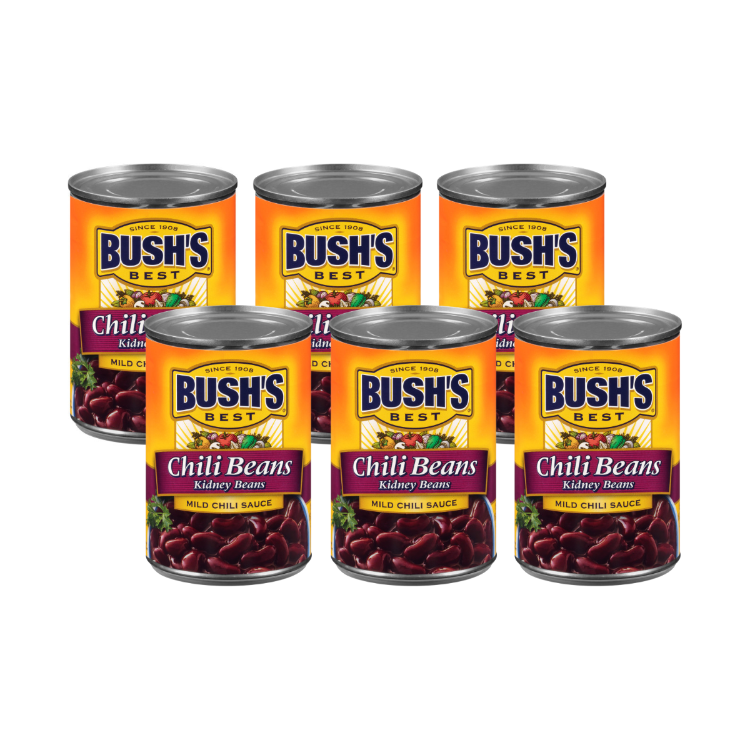 BUSH'S BEST Chili Beans in Mild Chili Sauce 6 count