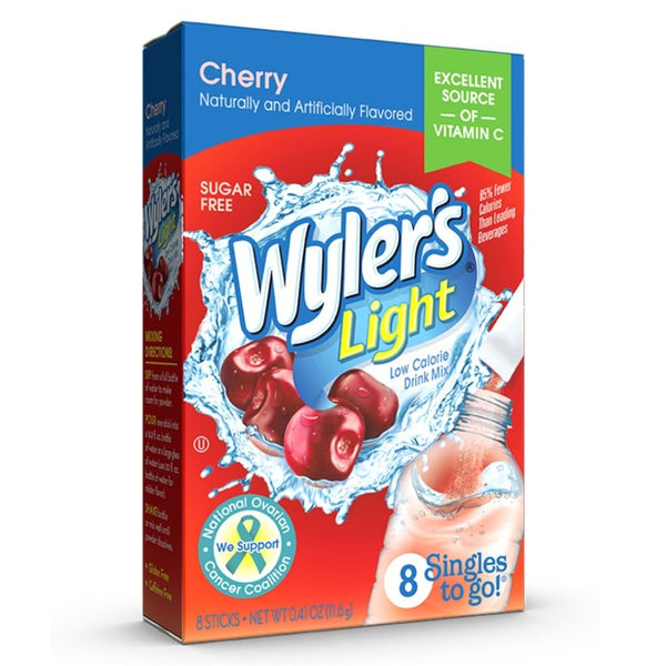 Wyler's Cherry, Wyler's Light Cherry, Cherry drink mix, cherry water flavoring, cherry packets for water, powdered cherry drink mix