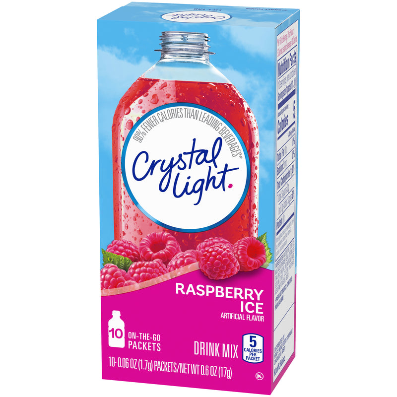 Crystal Light Powdered Drink Mix, Raspberry Ice, 10 CT - Trustables