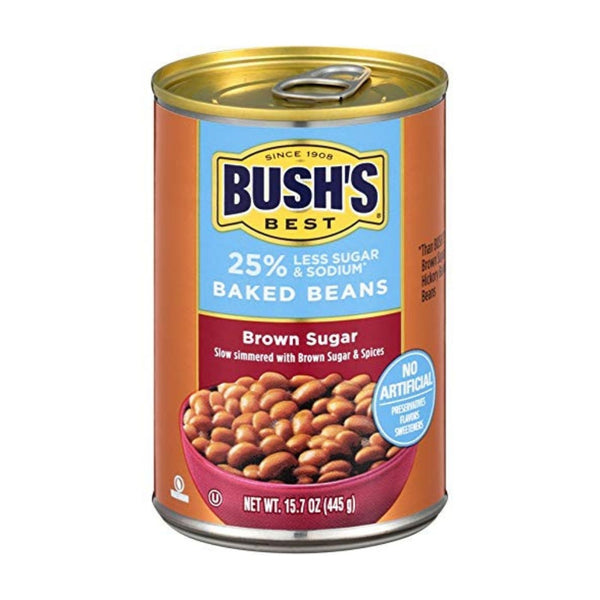 Bush's Best 25% Less Sugar and Sodium, Brown Sugar Baked Beans, 15.7 OZ - Trustables