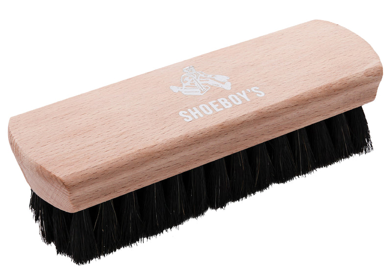 Shoeboy's Polishing Wood Brush, Dark - Made with Real Horsehair - Trustables