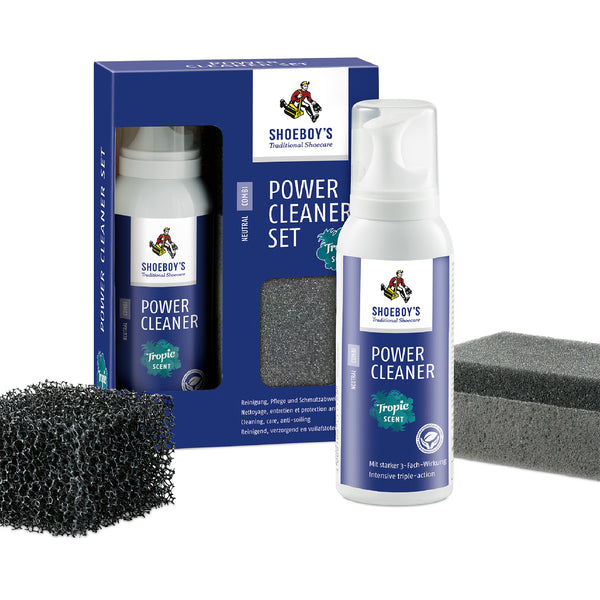 Shoeboy's Power Shoe Cleaner Set - (1 CT) Power Cleaner, (125 ML) Foam, (1 CT) Duo Foam Head with Dual Function, (1 CT) Mesh Sponge for Suede - Trustables