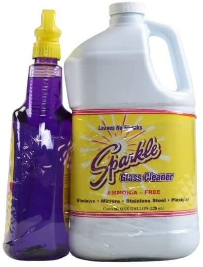 Sparkle Glass Cleaner, Original Purple, 33.8oz Trigger & 1 Gallon Combo Pack, 33.8 OZ - Trustables