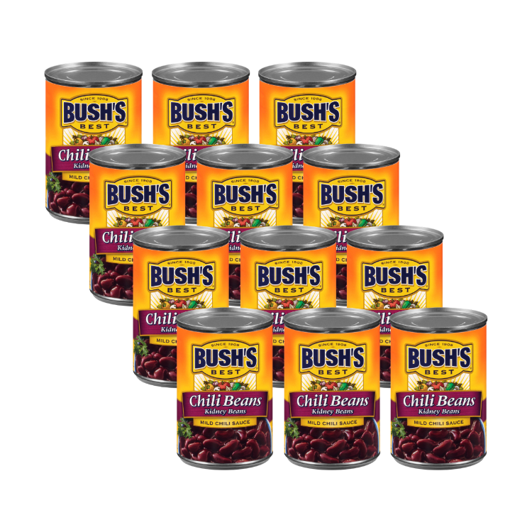 BUSH'S BEST Chili Beans in Mild Chili Sauce 12 count