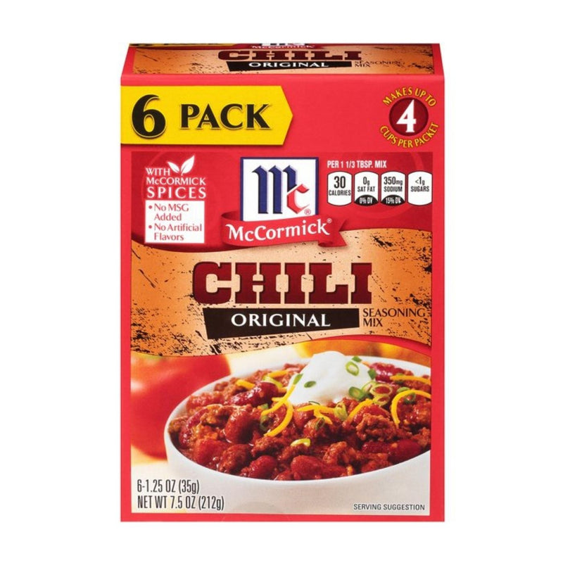 McCormick Chili Original Seasoning Mix 1.25 oz. (Pack of 6) - Trustables