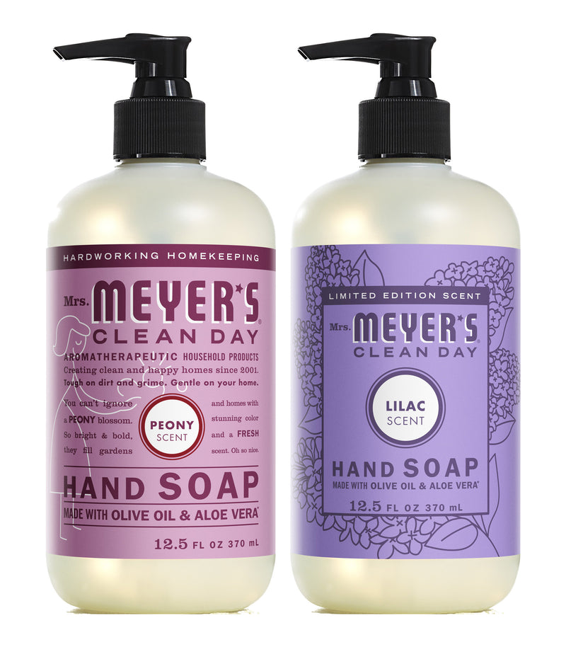 Mrs. Meyer's Hand Soap Variety Pack, 1 Peony, 1 Lilac, 2 CT - Trustables