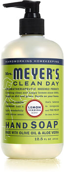 Mrs. Meyer's Hand Soap Variety Pack of 12.5 OZ Lemon Verbena Basil Lavender, 3 CT - Trustables