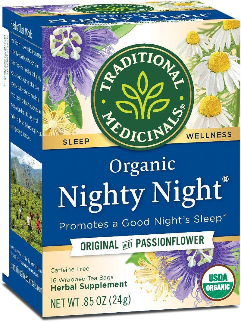 Traditional Medicinals Organic Nighty Night Relaxation Tea with Passionflower, 16 Tea Bags