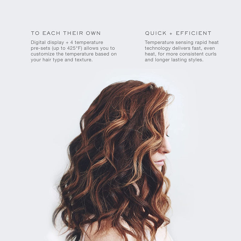 Kristin Ess Hair 2 Inch Titanium Soft Bend Curling Iron for Big Blowout Waves + Volume, Smooth, Shiny Curls, Fast Heat, Dual Voltage, Auto Shut-Off