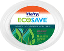 Hefty EcoSave Compostable Paper Plates, Large Oval Platter, 10 CT - Trustables