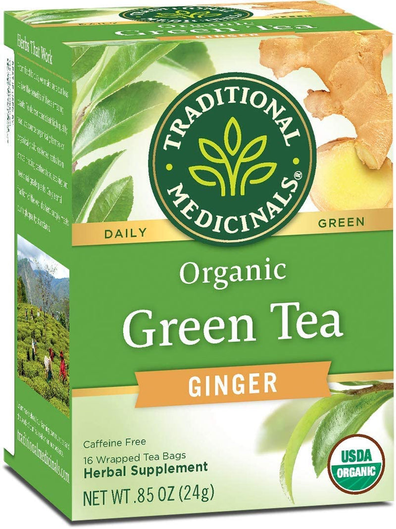 Traditional Medicinals Organic Green Tea Ginger Tea, 16 Tea Bags - Trustables