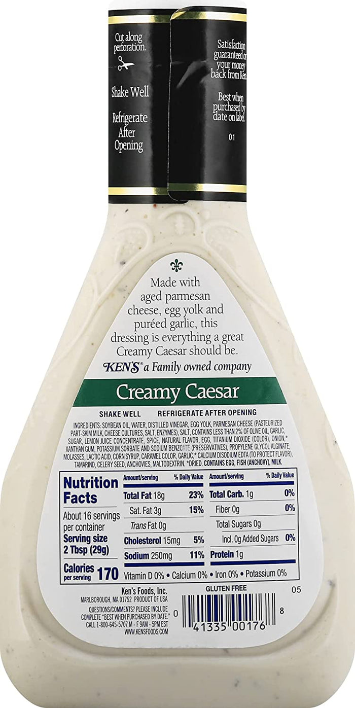 caesar dressing nutrition Ken's Steak House Creamy Dressing, 16 Ounce Boho Wedding Dresses Long Color:Aqua/Black Primal Kitchen Caesar Salad 24EOY