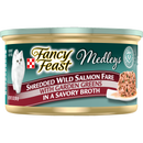 Purina Fancy Feast Medleys Shredded Wild Salmon Fare With Garden Greens in a Savory Broth Adult Wet Cat Food, 3 OZ - Trustables
